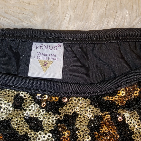 Venus 2 Piece Swimsuit -Top Size 32A -Bottoms Size 2  -Sequin Animal Print- NWOT - Picture 9 of 14